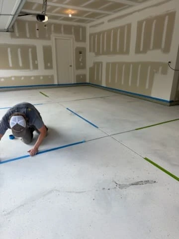 Finished garage floor coating